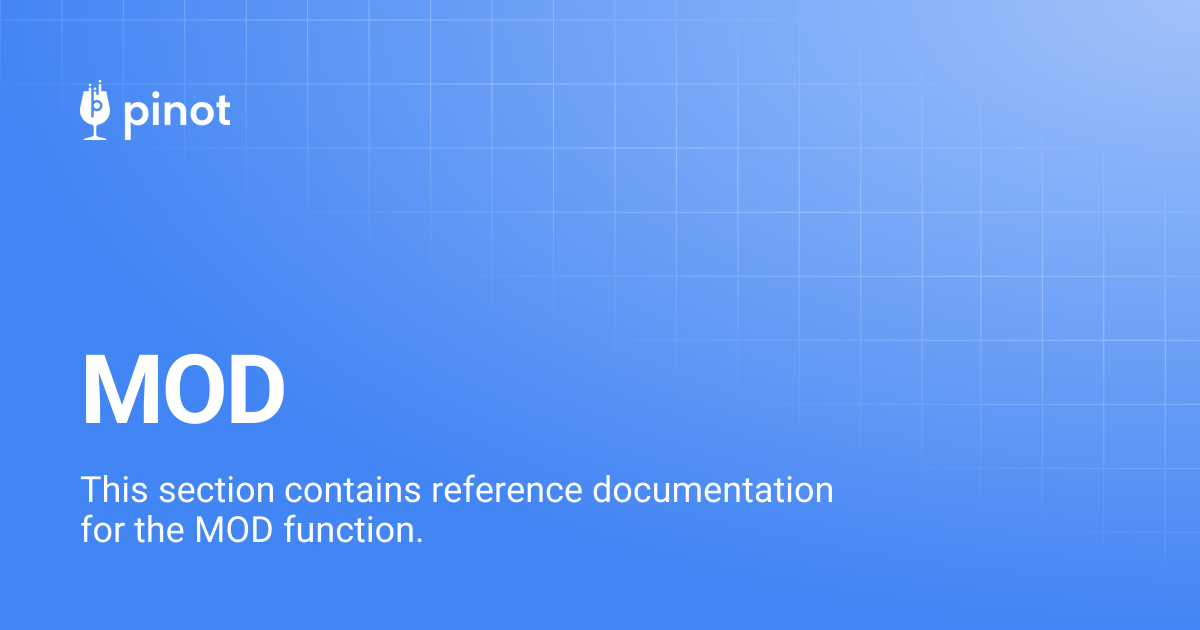 MOD | release-1.2.0 | Apache Pinot Docs