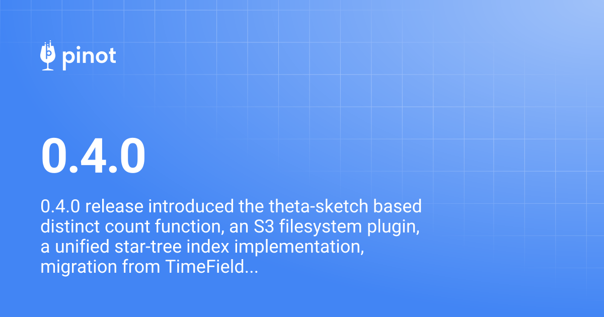 0.4.0 | Apache Pinot Docs