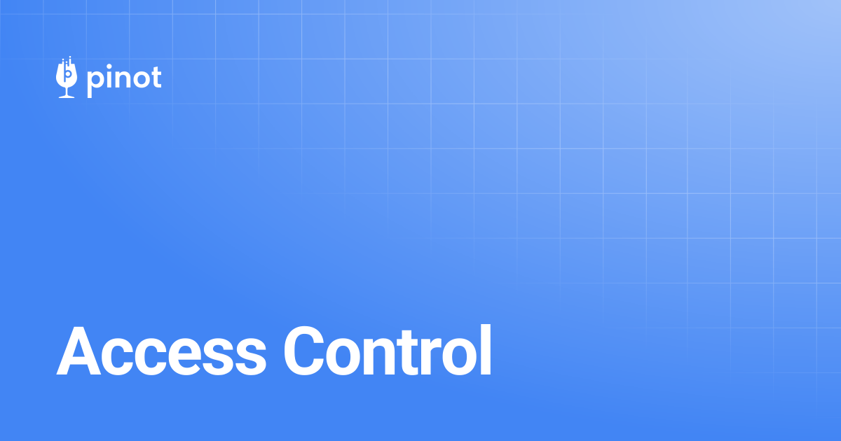 Access Control | Apache Pinot Docs