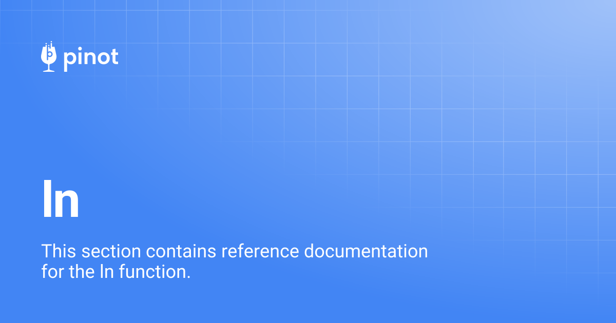 ln | Apache Pinot Docs