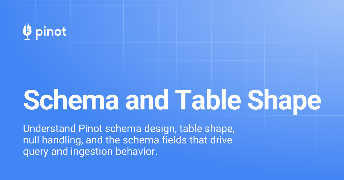 Schema and Table Shape | Apache Pinot Docs